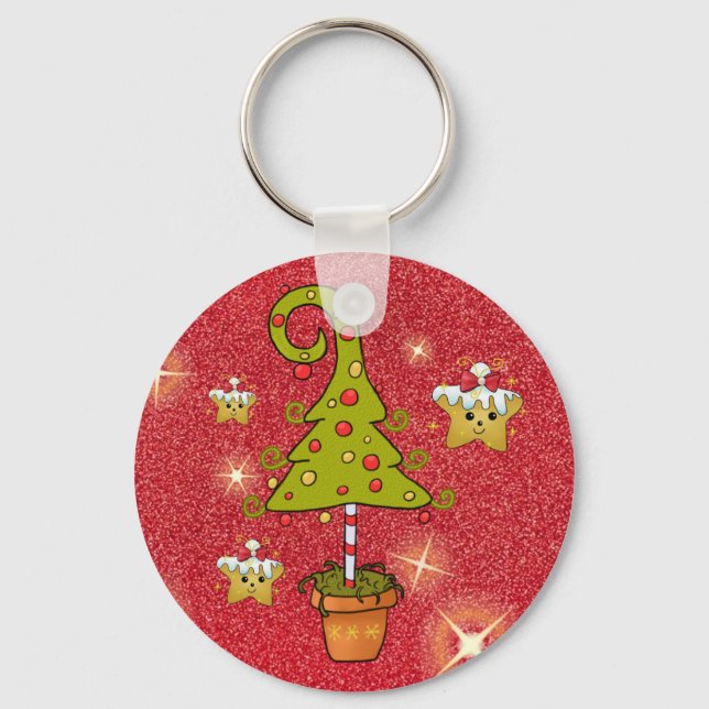 Elfenweihnachtsbaum Key Ring (Front)