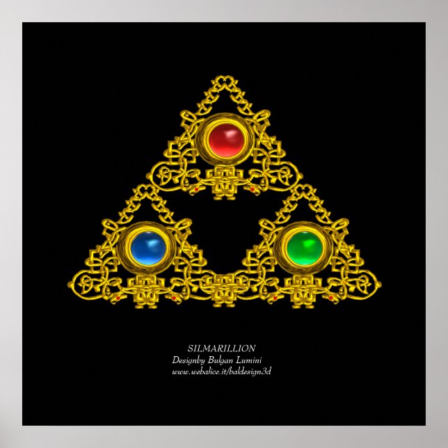 ELFIC TALISMAN / GOLD TRIANGLE WITH GEMSTONES POSTER (Front)