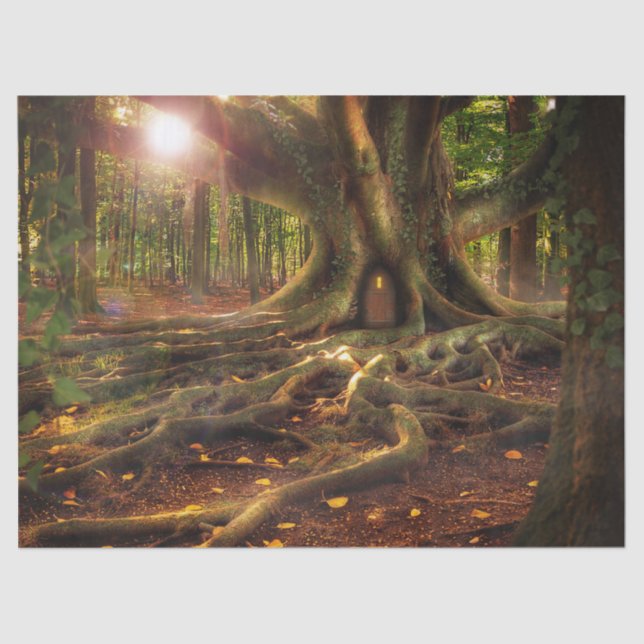 elfin treehouse tissue paper (Front)