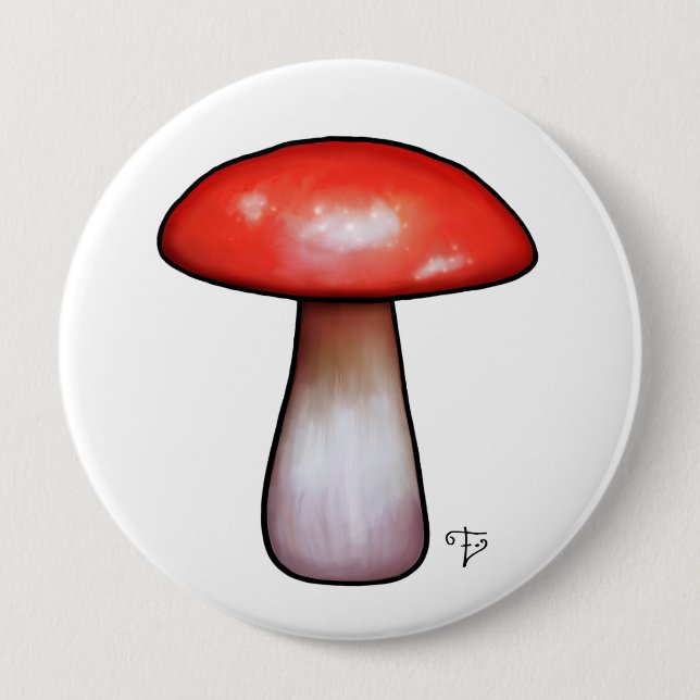 Elfland's Workshop Mushroom Button (Front)