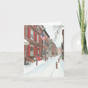 Elfreth's Alley in Philly Christmas Card 