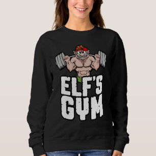 Elf's Gym Squat Leg Day Bodybuilder Christmas Work Sweatshirt