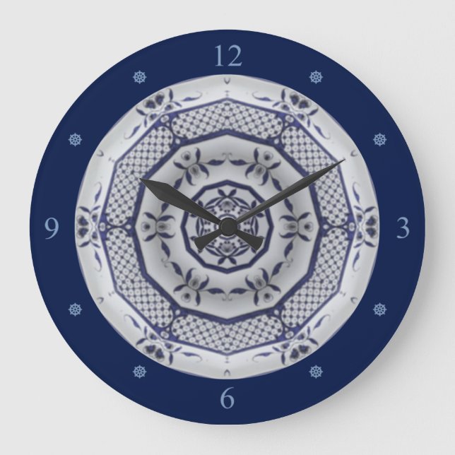 elft Blue Design 006 From 1764 ~ Large Clock (Front)