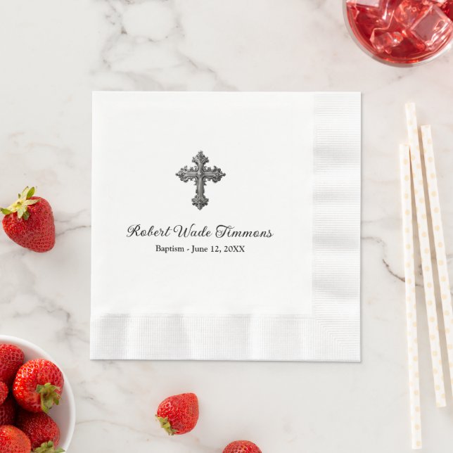 Elgant Baptism Personalised Napkin (Insitu)
