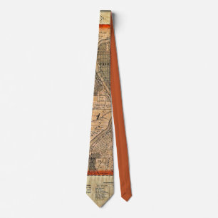 Elgin Illinois 1871 Map Tie