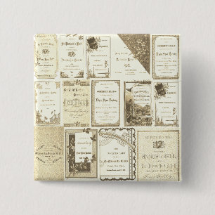 Elgin Illinois 1880's Sepia Club Invitations Party 15 Cm Square Badge