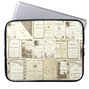 Elgin Illinois 1880's Sepia Club Invitations Party Laptop Sleeve
