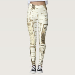 Elgin Illinois 1880's Sepia Club Invitations Party Leggings