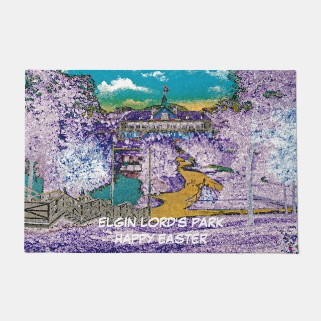 ELGIN ILLINOIS LORDS PARK PAVILION 1920'S Easter Doormat (Front)