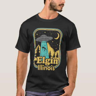 Elgin Illinois Ufo Alien Hunter 80s State Pride T-Shirt
