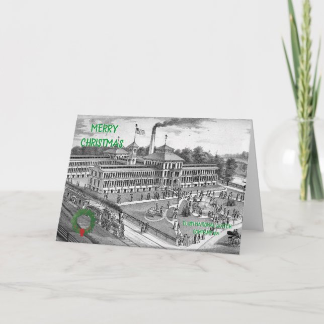 ELGIN NATIONAL WATCH COMPANY ELGIN ILLINOIS 1871 HOLIDAY CARD (Front)