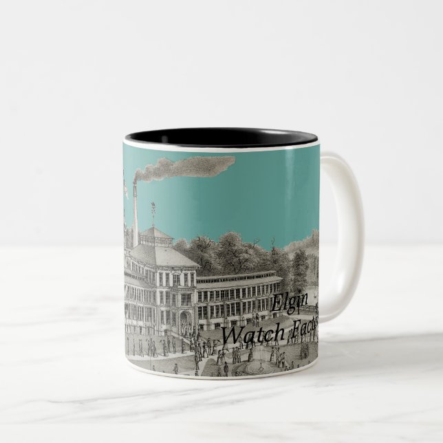 Elgin Watch Factory Elgin Illinois 1871 Two-Tone Coffee Mug (Front Right)