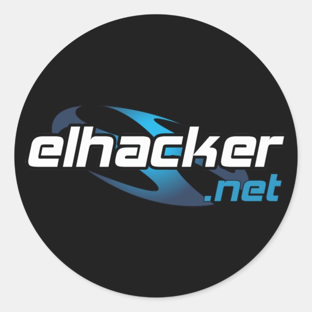 elhacker.net black classic round sticker (Front)