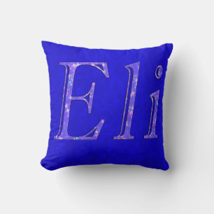Eli Name Logo On Blue Mosaic Cushion