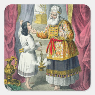 Eli Questioning Samuel Regarding the Vision, from Square Sticker