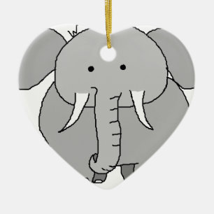 Eli the Elephant Ceramic Ornament