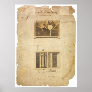 Eli Whitney's Patent for the Cotton Gin in 1794 Poster