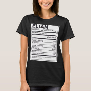 Elian Nutrition Information Problem Solving Hard W T-Shirt