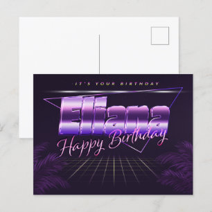 Eliana Name Vorname lila Postkarte Geburtstag Postcard