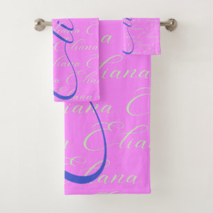 Eliana Repeating Name Pattern Bath Towel Set