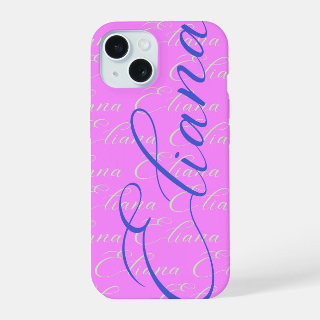 Eliana Repeating Name Pattern  iPhone 15 Case (Back)