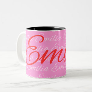 Eliana Repeating Name Pattern Two-Tone Coffee Mug