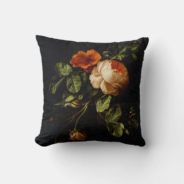 Elias van den Broeck, Still Life with Roses Cushion (Front)