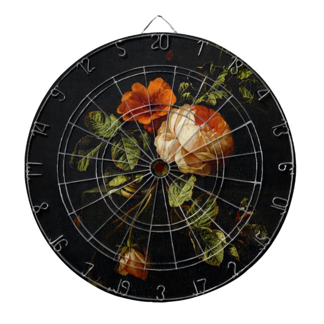 Elias van den Broeck, Still Life with Roses Dartboard (Front)