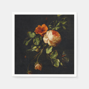 Elias van den Broeck, Still Life with Roses Napkin