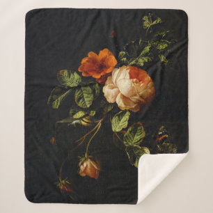Elias van den Broeck, Still Life with Roses Sherpa Blanket