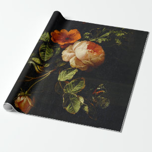 Elias van den Broeck, Still Life with Roses Wrapping Paper