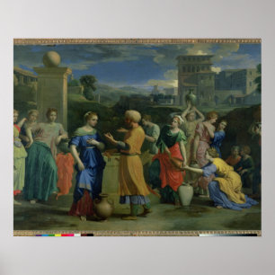 Eliezer and Rebecca at the Well, 1648 (oil on canv Poster