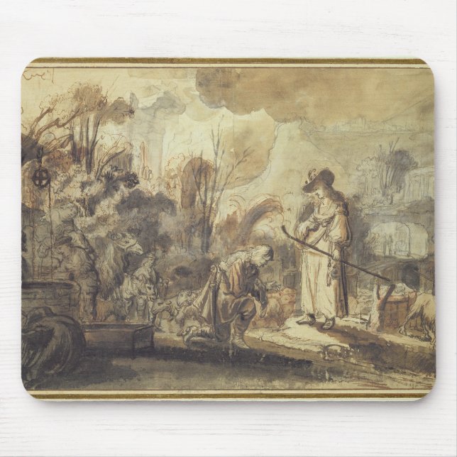 Eliezer and Rebecca at the Well Mouse Pad (Front)