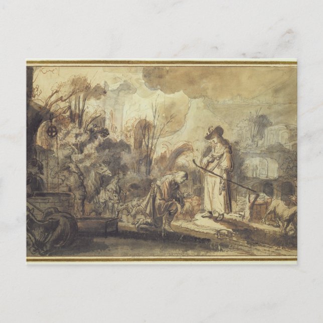 Eliezer and Rebecca at the Well Postcard (Front)