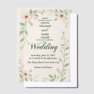 Eligant Simple Vellum Wedding Invitation Overlay