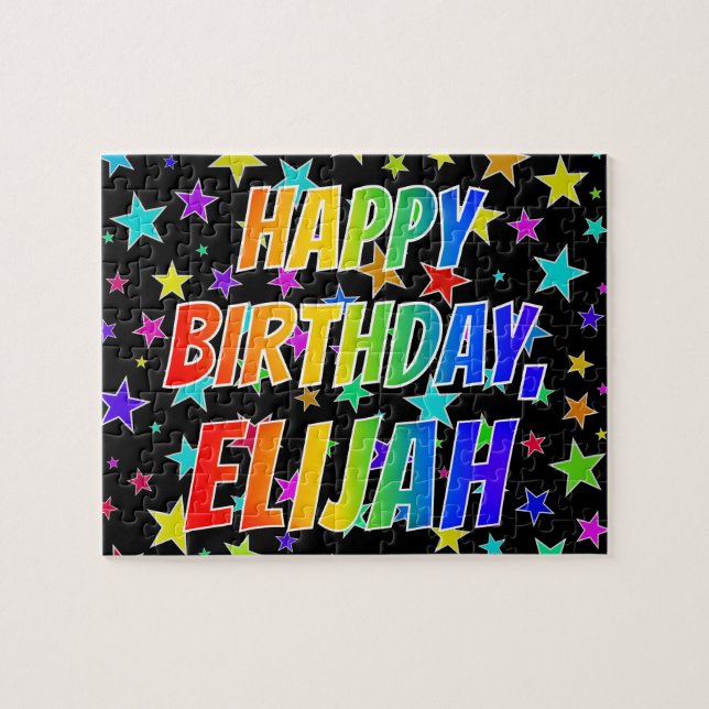 "ELIJAH" First Name, Fun "HAPPY BIRTHDAY" Jigsaw Puzzle (Horizontal)