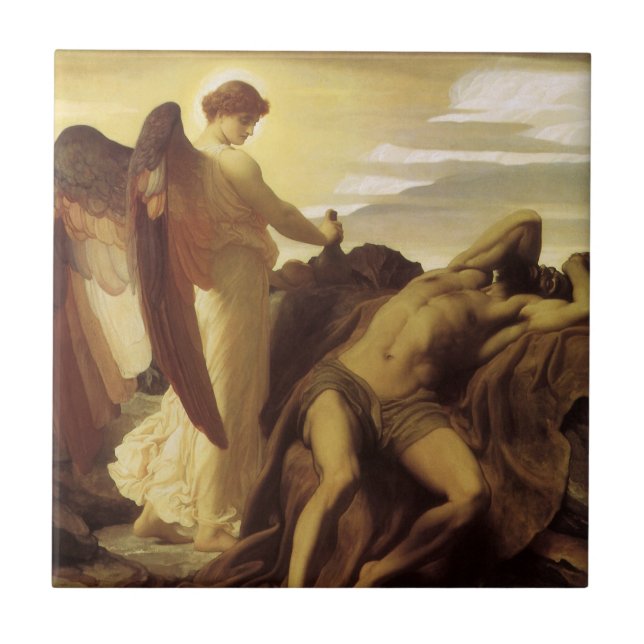 Elijah in Wilderness by Lord Frederic Leighton Ceramic Tile (Front)