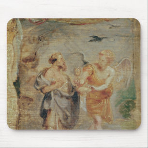 Elijah Receiving Bread and Water from an Angel Mouse Pad