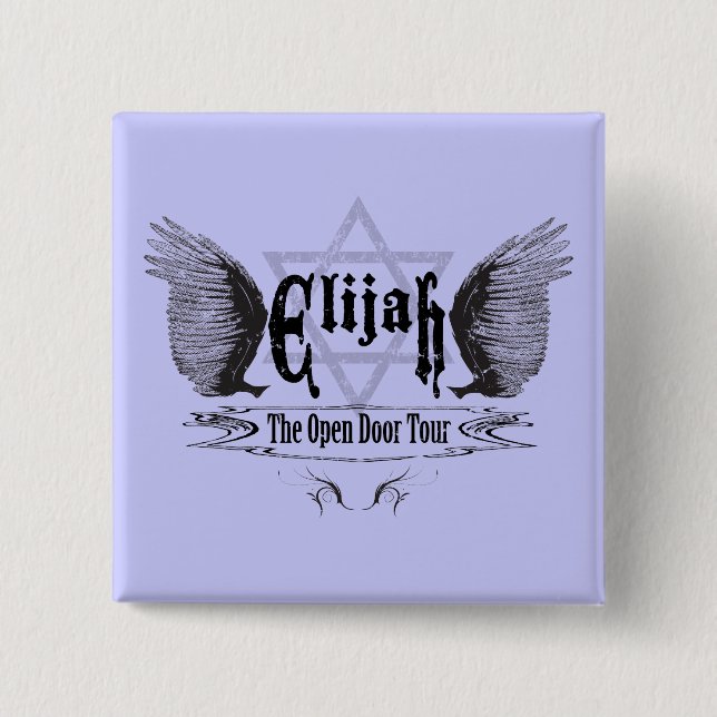 Elijah the open door tour 15 cm square badge (Front)