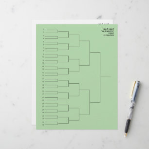 Elimination draw template sheets for 32 players custom letterhead