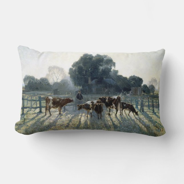 Elioth Gruner Spring Frost Lumbar Cushion (Front)