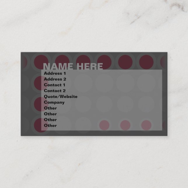 elipses : maroon : business card (Front)