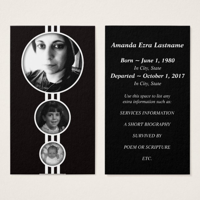 elipses memorial cards (Front & Back)