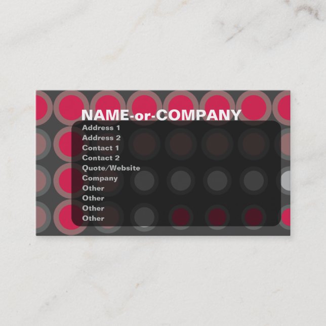elipses : neon red : business card (Front)