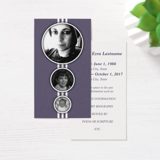 elipses purple memorial cards (Desk)