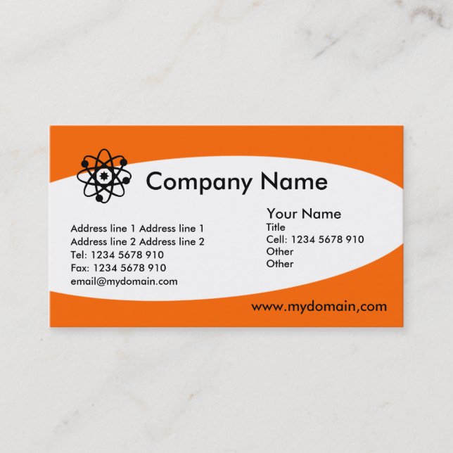 Eliptical - Orange Business Card (Front)