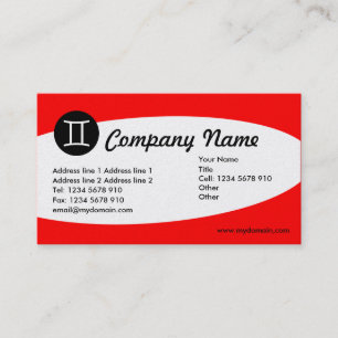 Eliptical Zodiac Gold - Gemini Business Card