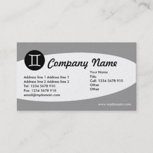 Eliptical Zodiac Platinum - Gemini Business Card