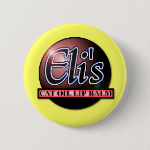 Eli's Cat Oil Lip Balm Funny Button Badge Humour