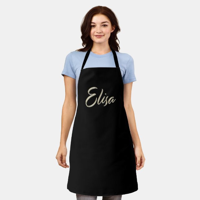 Elisa white gold Handwriting Kitchen apron (Worn)